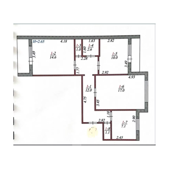 Купити квартиру Дніпра 59 П3-7337 - План
