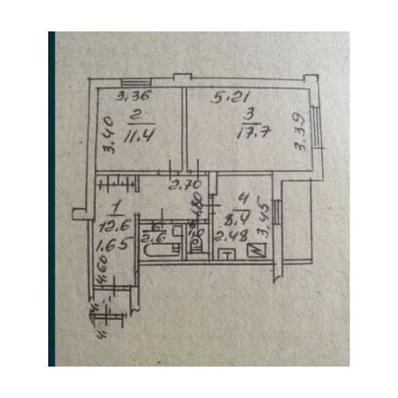 Купити 2 квартиру П2 Йорданська 11Г П2-4247 план