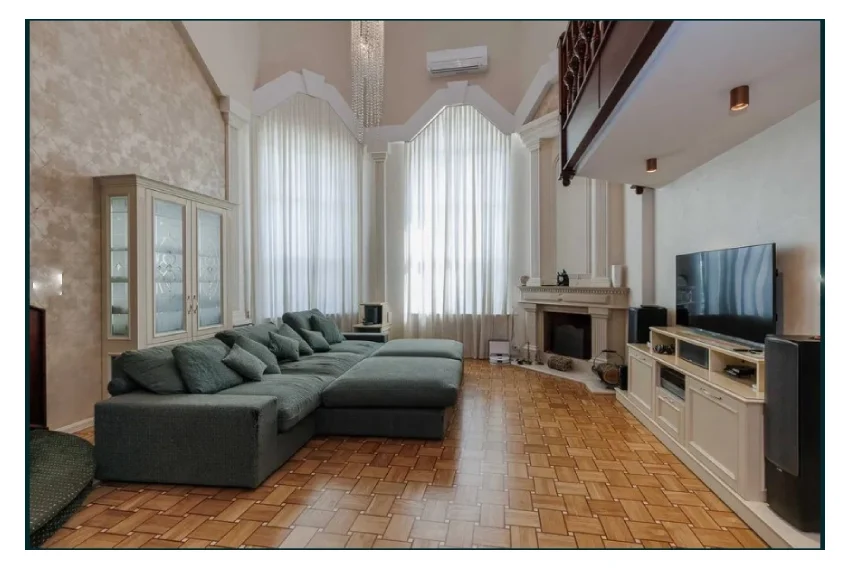 Оренда будинку Чубинське ОБ-5022 Вітальня+камін