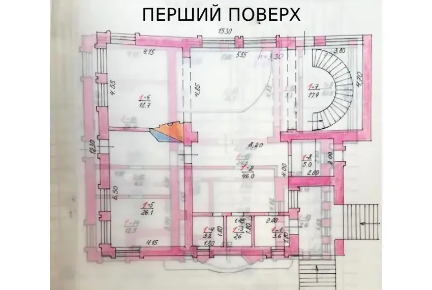 Оренда будинку Лісники План Перший поверх