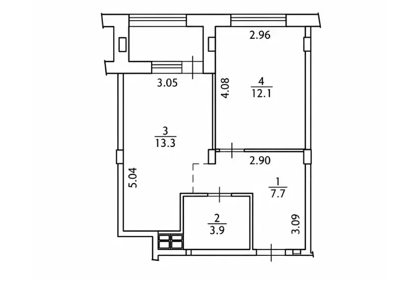 Купити 1 к кв П1-4355 Кістяківських 2А план